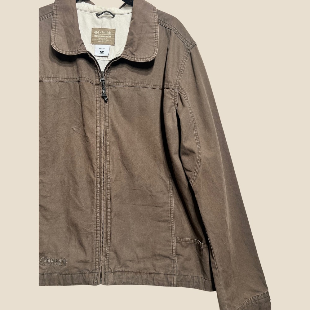 Columbia Granite Cloth Lite Workwear Jacket Brown Womens XL Full Zip Utility - Picture 4 of 11